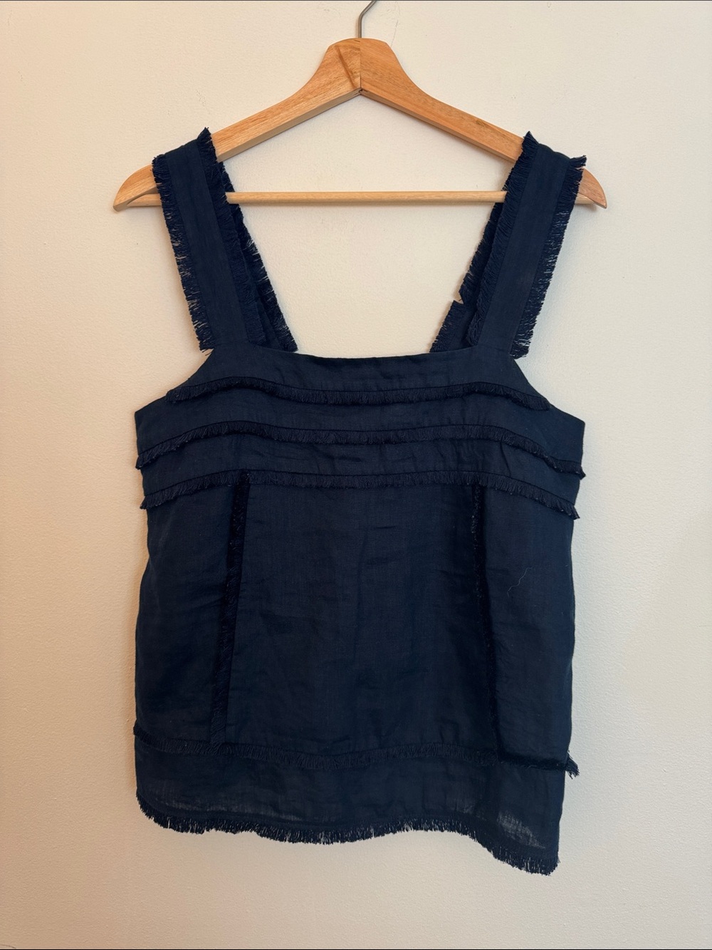 J. Crew Navy Fringe-Trim Sleeveless Camisole